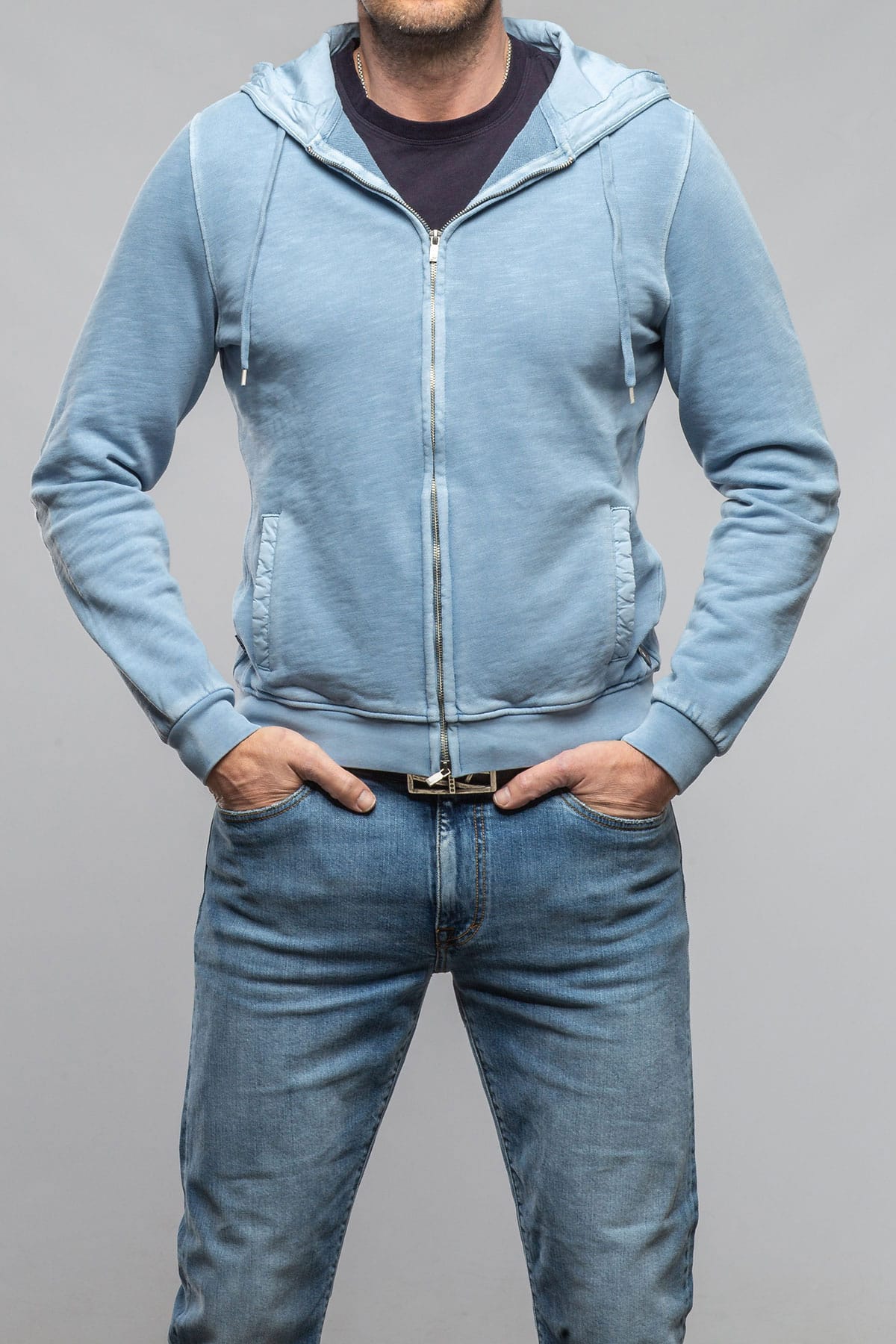 Sibut Zip Hoodie In Ashley Blue - AXEL'S