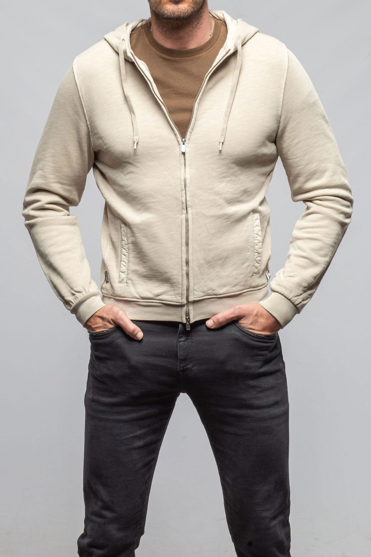 Sibut Zip Hoodie In Khaki - AXEL'S