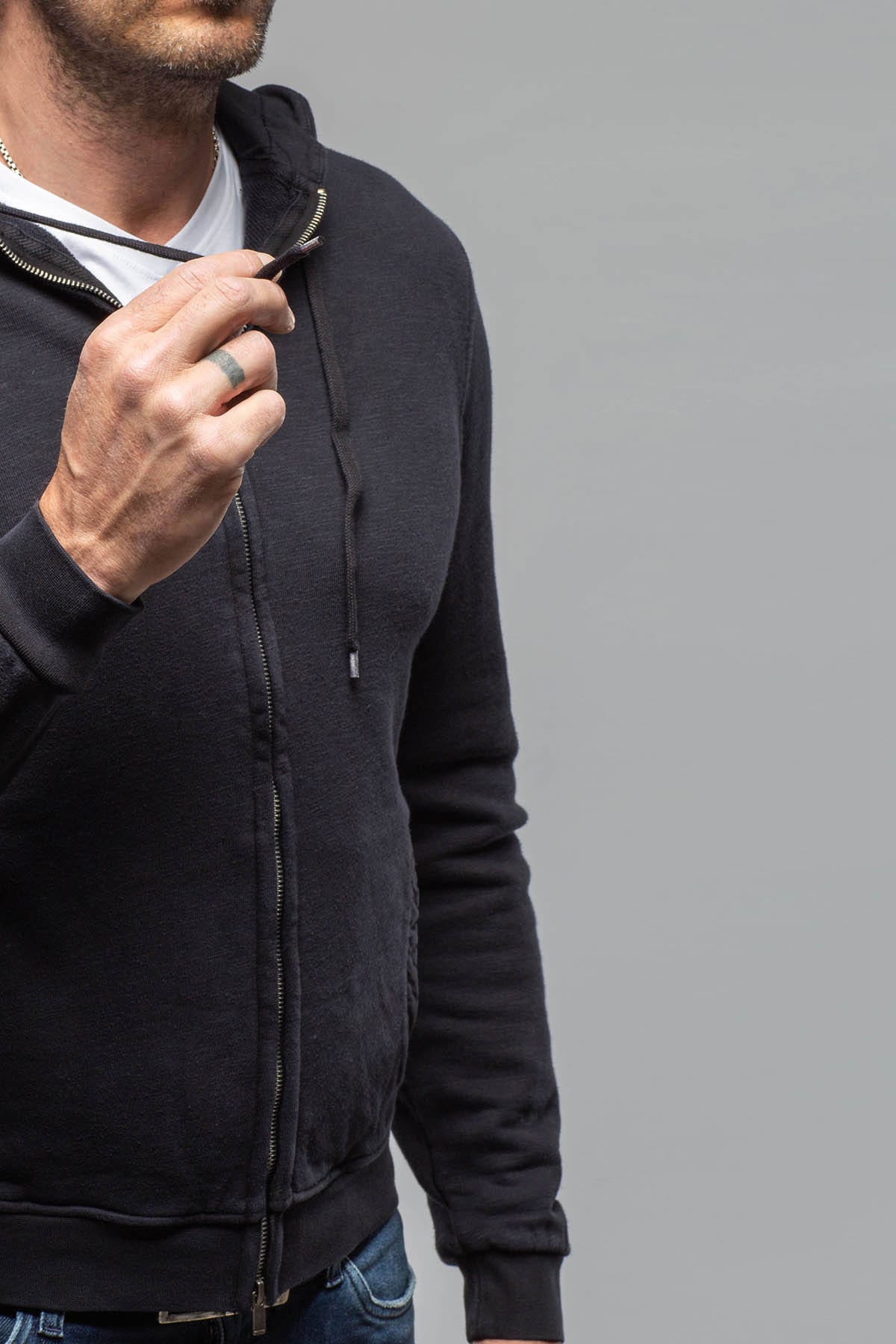 Sibut Zip Hoodie In Meteorite - AXEL'S