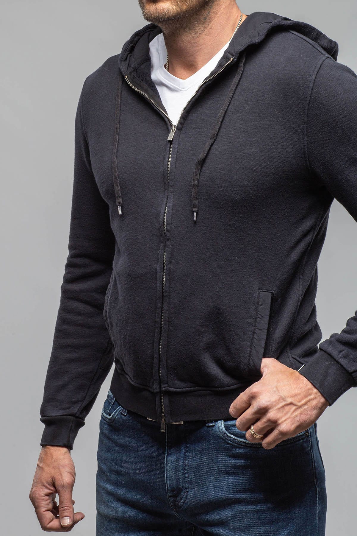 Sibut Zip Hoodie In Meteorite - AXEL'S