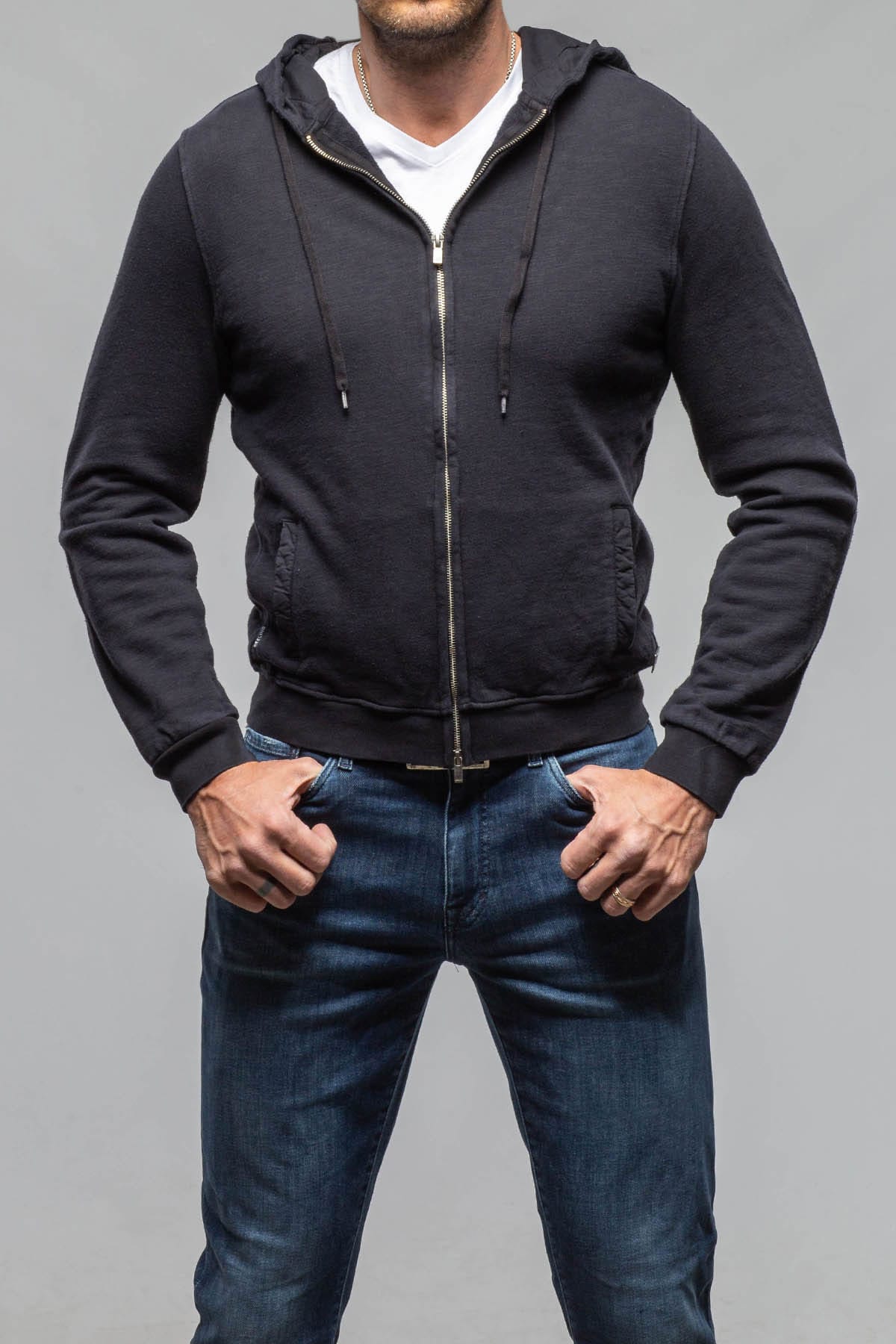 Sibut Zip Hoodie In Meteorite - AXEL'S