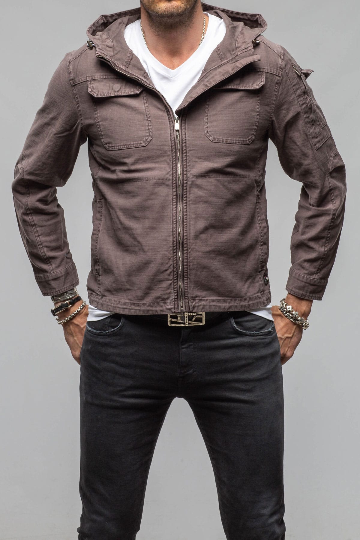 Taiwan Cargo Jacket In Black Bean - AXEL'S