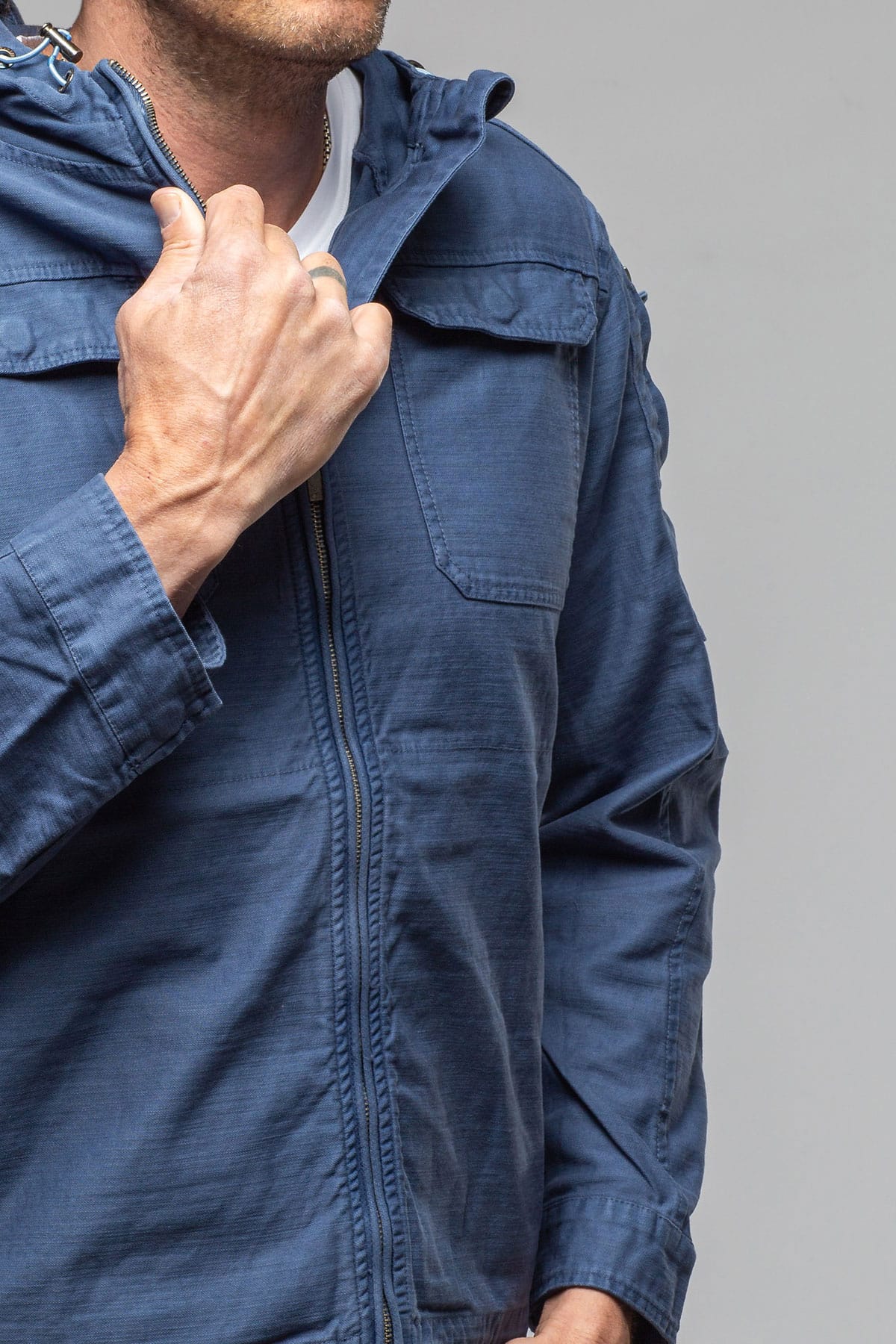 Taiwan Cargo Jacket In Indigo - AXEL'S