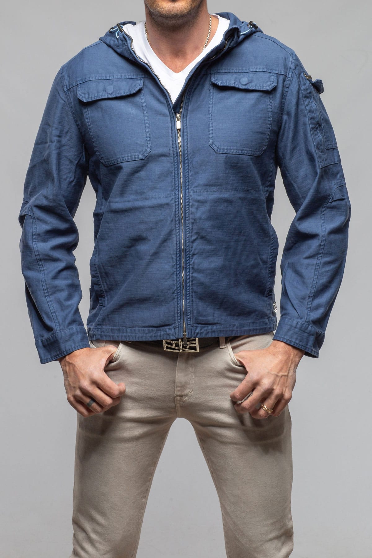 Taiwan Cargo Jacket In Indigo - AXEL'S