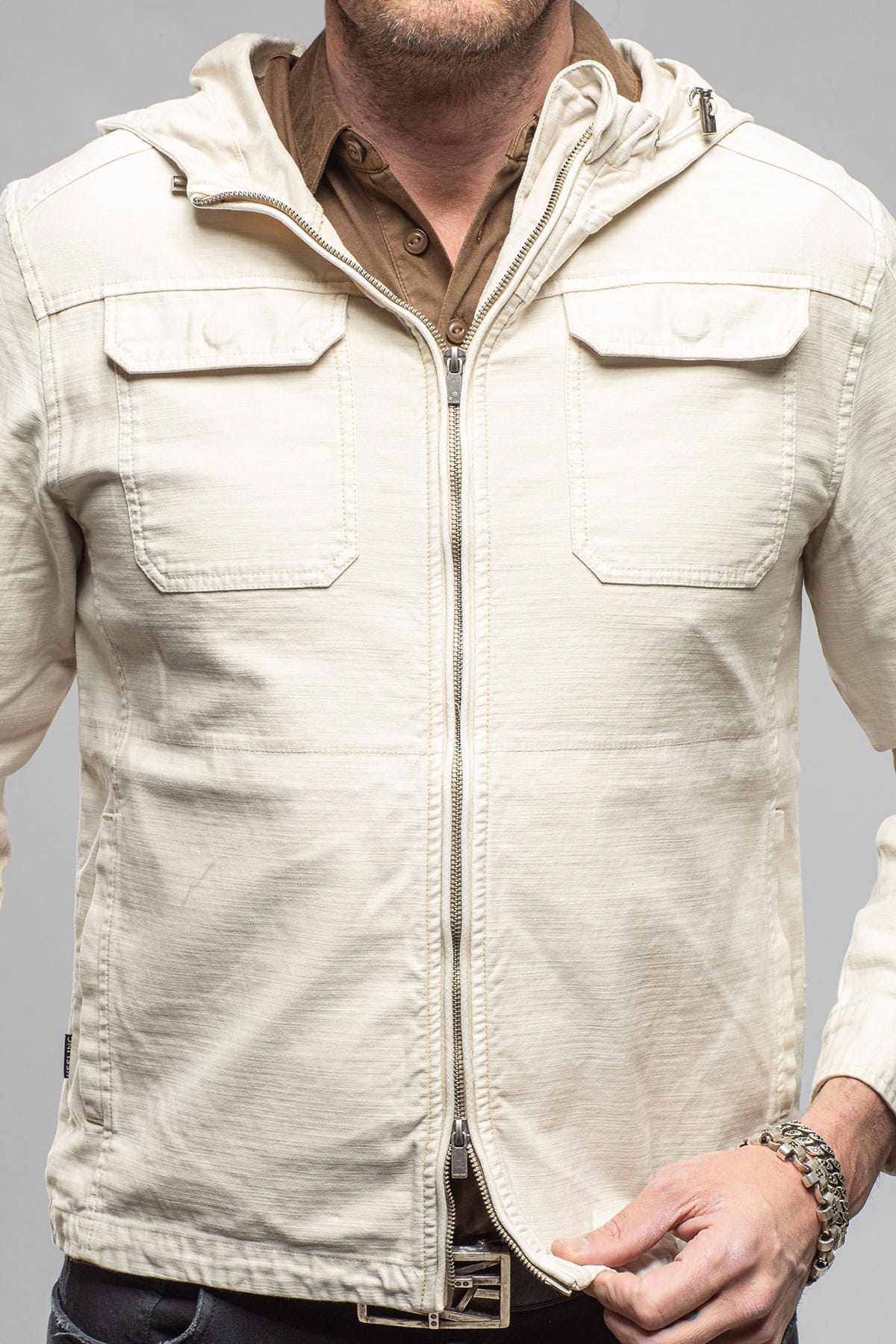 Taiwan Cargo Jacket In Khaki - AXEL'S