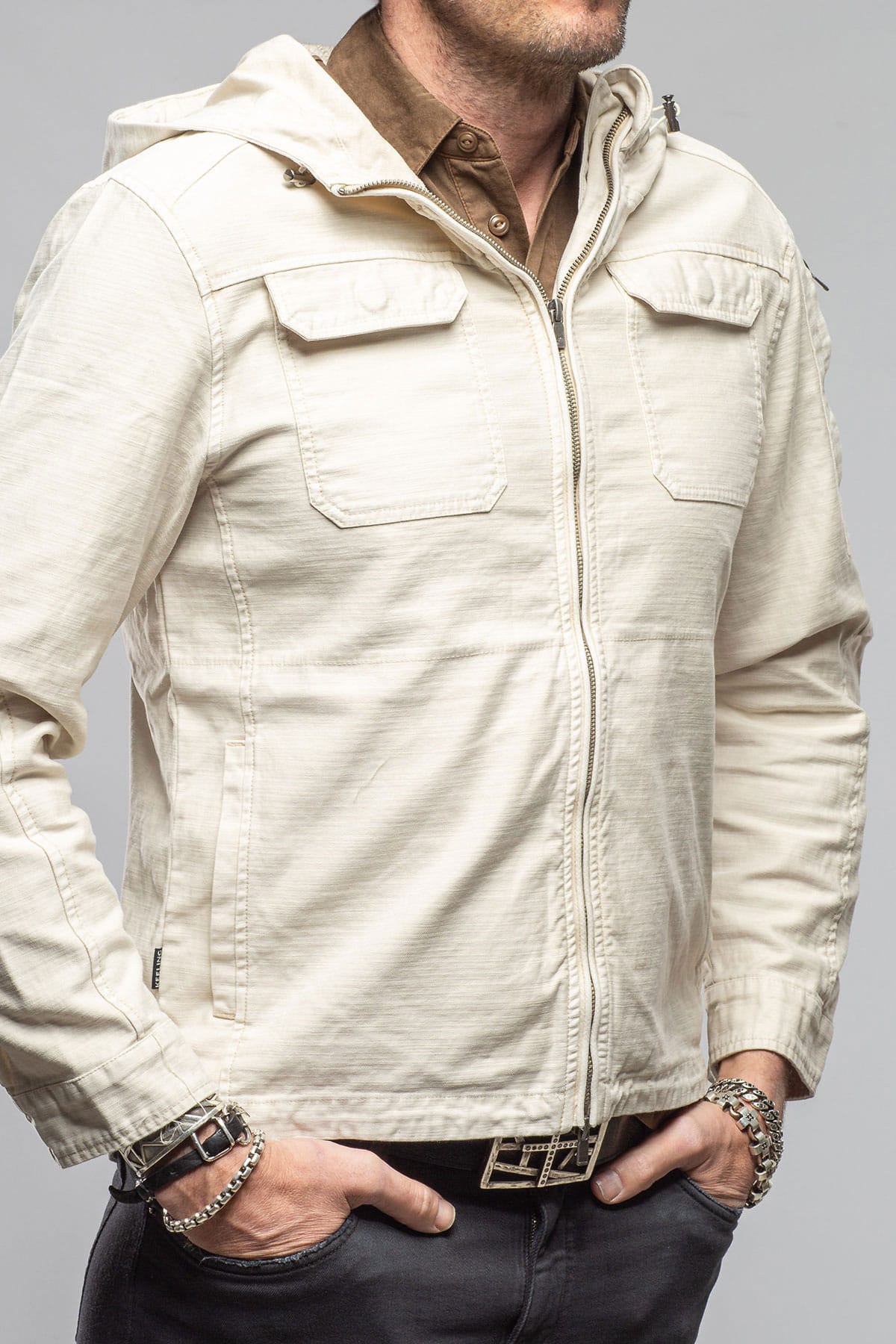 Taiwan Cargo Jacket In Khaki - AXEL'S