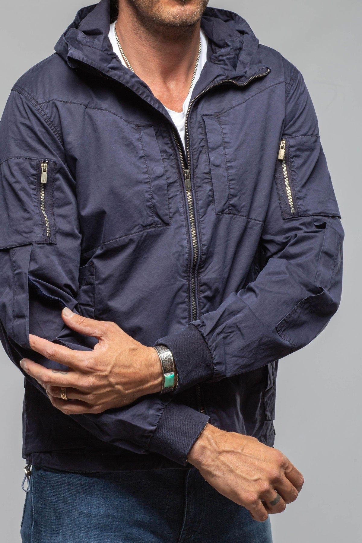Tavalu Utility Jacket In Dark Navy - AXEL'S