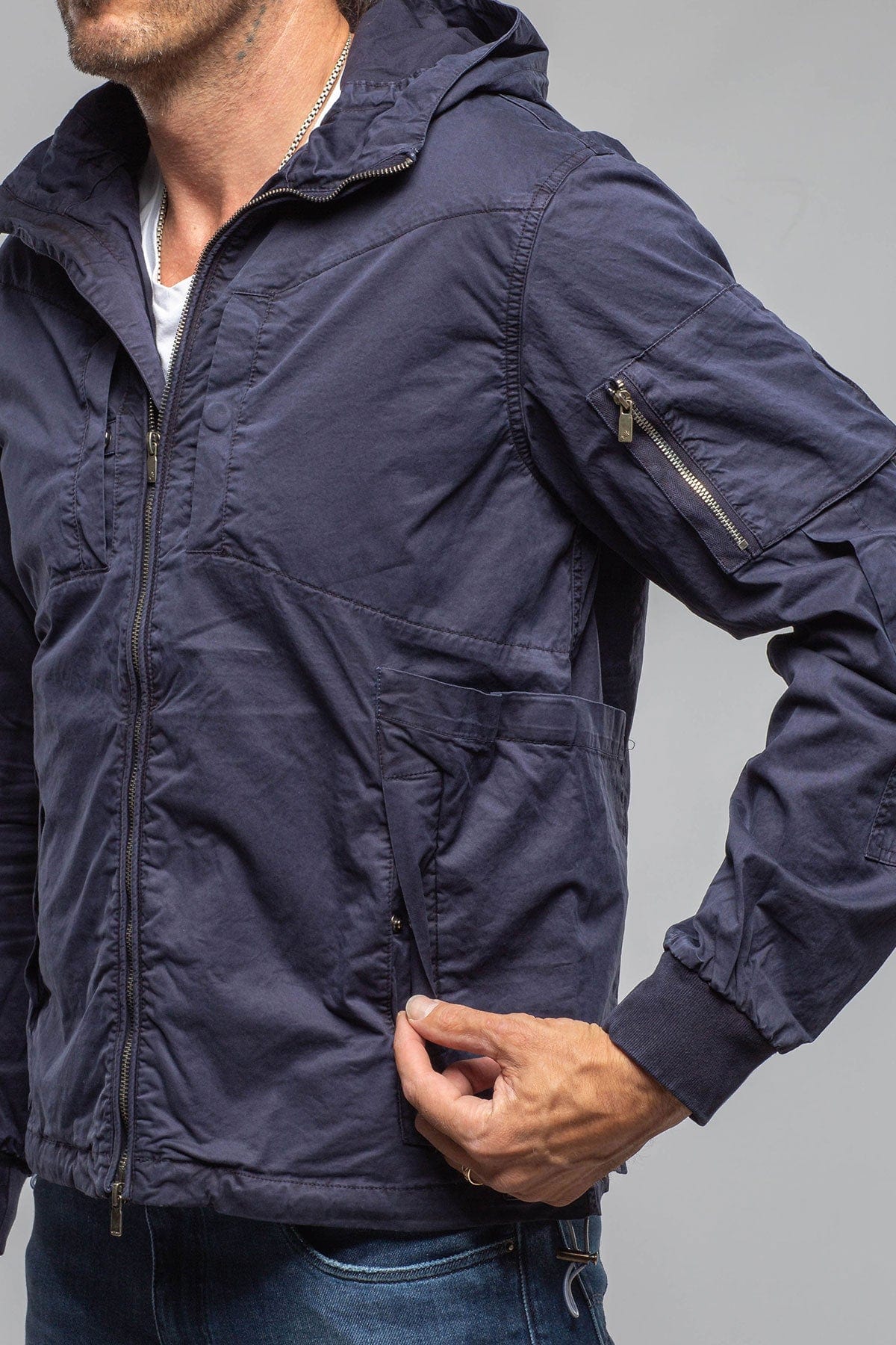 Tavalu Utility Jacket In Dark Navy - AXEL'S
