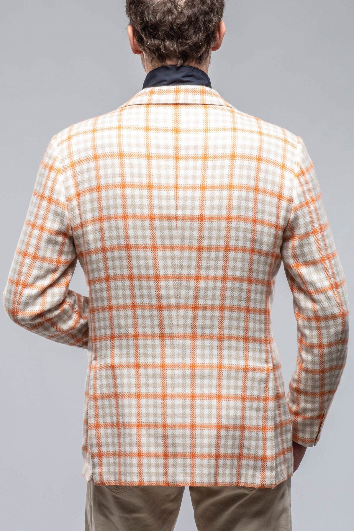 Eagan Cashmere Sport Coat in Cream and Orange - AXEL'S
