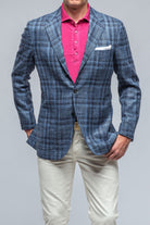 Le Barroux Blue and Navy Dark Check Jacket - AXEL'S