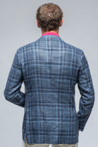 Le Barroux Blue and Navy Dark Check Jacket - AXEL'S