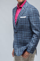 Le Barroux Blue and Navy Dark Check Jacket - AXEL'S