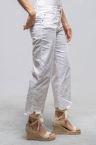 MAC Chiara Cropped In Flower White - AXEL'S