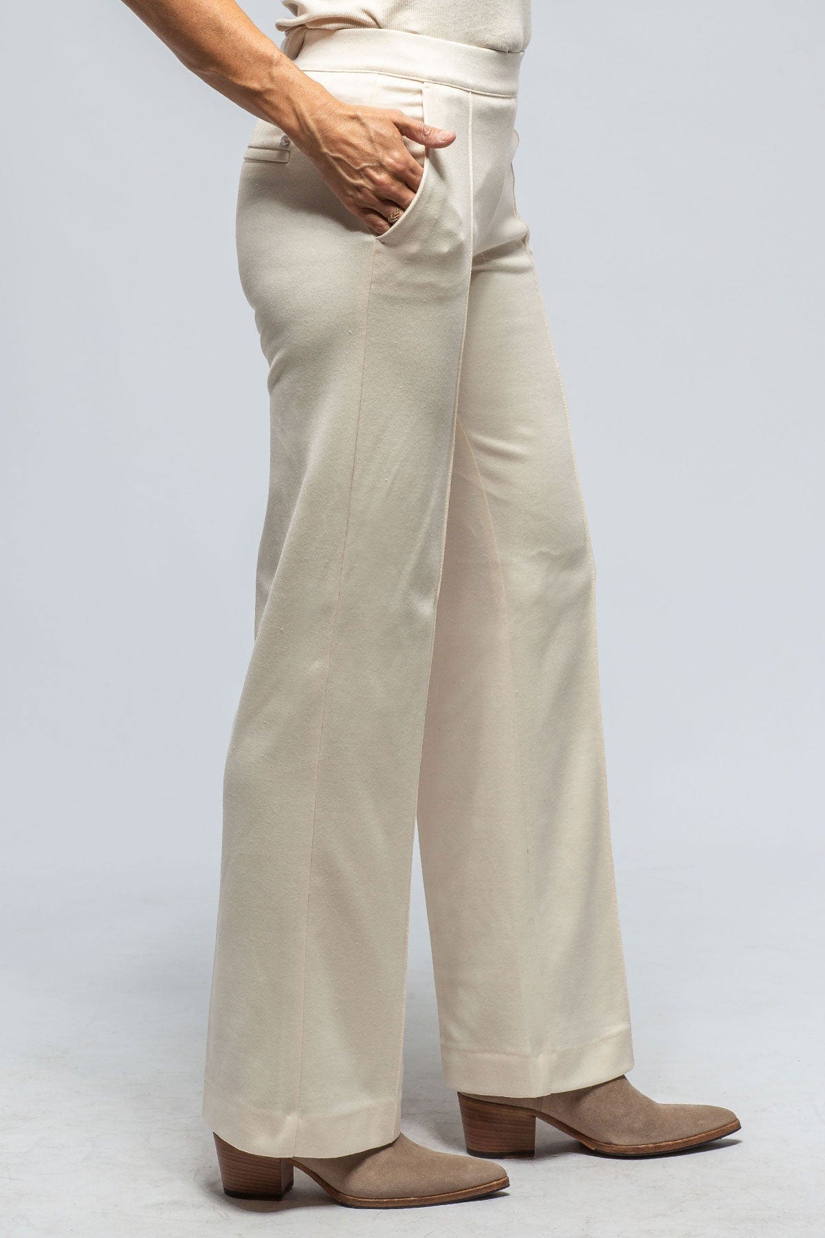MAC Chiara Knit Trouser in Vintage White - AXEL'S