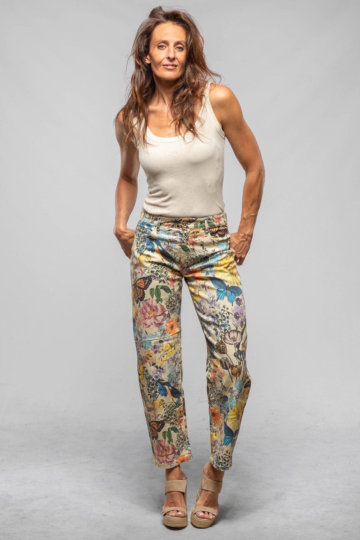 Mac Jeans MAC Danni Authentic Stretch Barrel In Gravel Multicolor Print Ladies - Pants - Jeans
