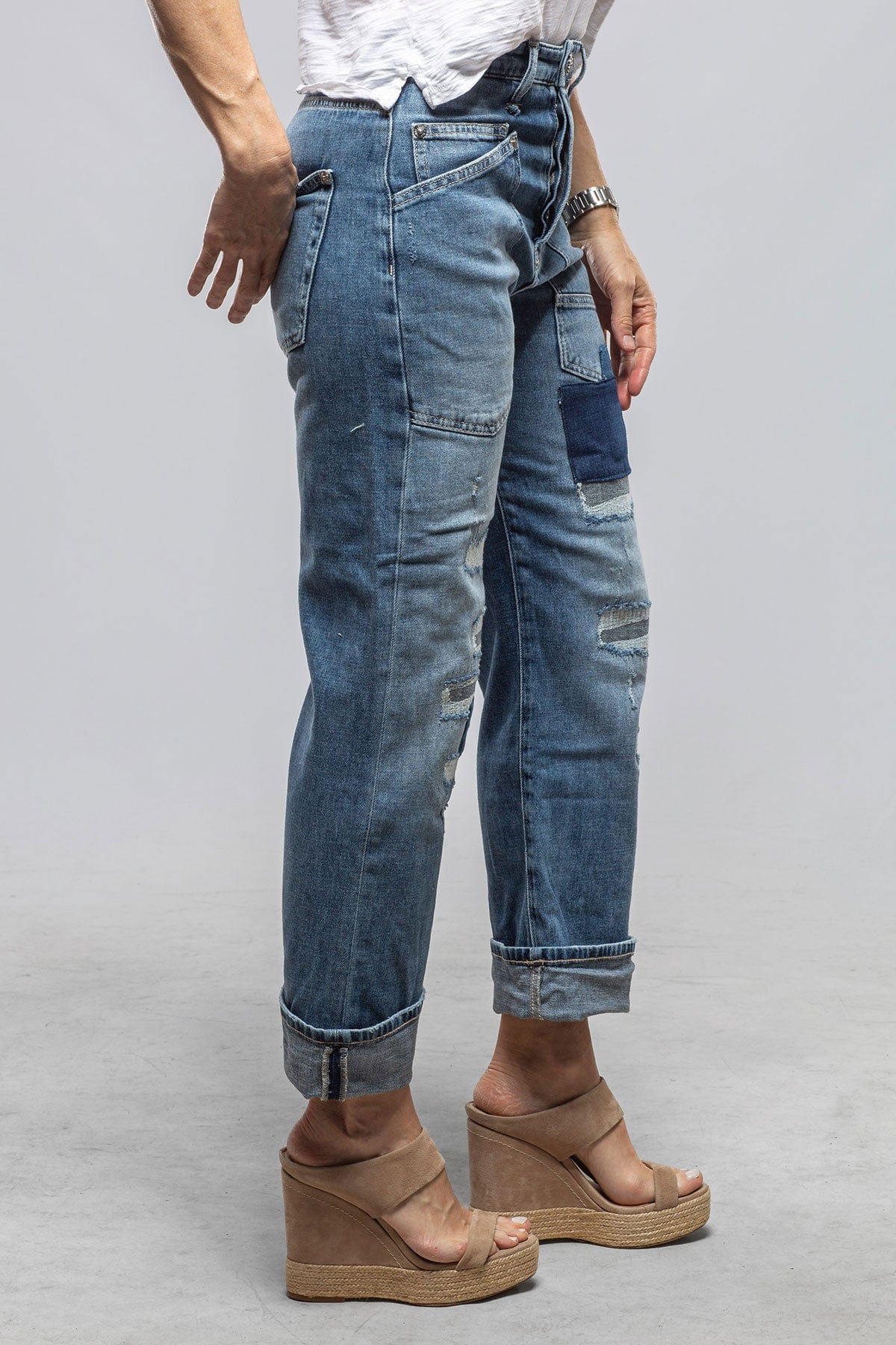 MAC Dream Baggy Straight In Patch Destroy Mid Blue - AXEL'S