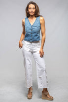MAC Jamie Cropped Lightweight Denim In White - AXEL'S