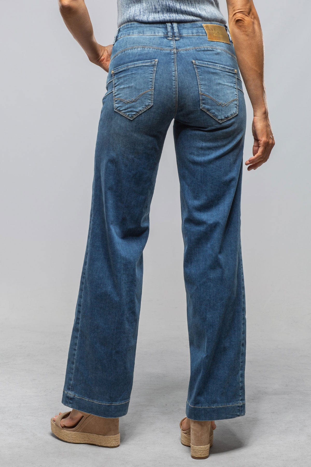 MAC Palazzo Wide In Navy Heavy Destroyed - AXEL'S