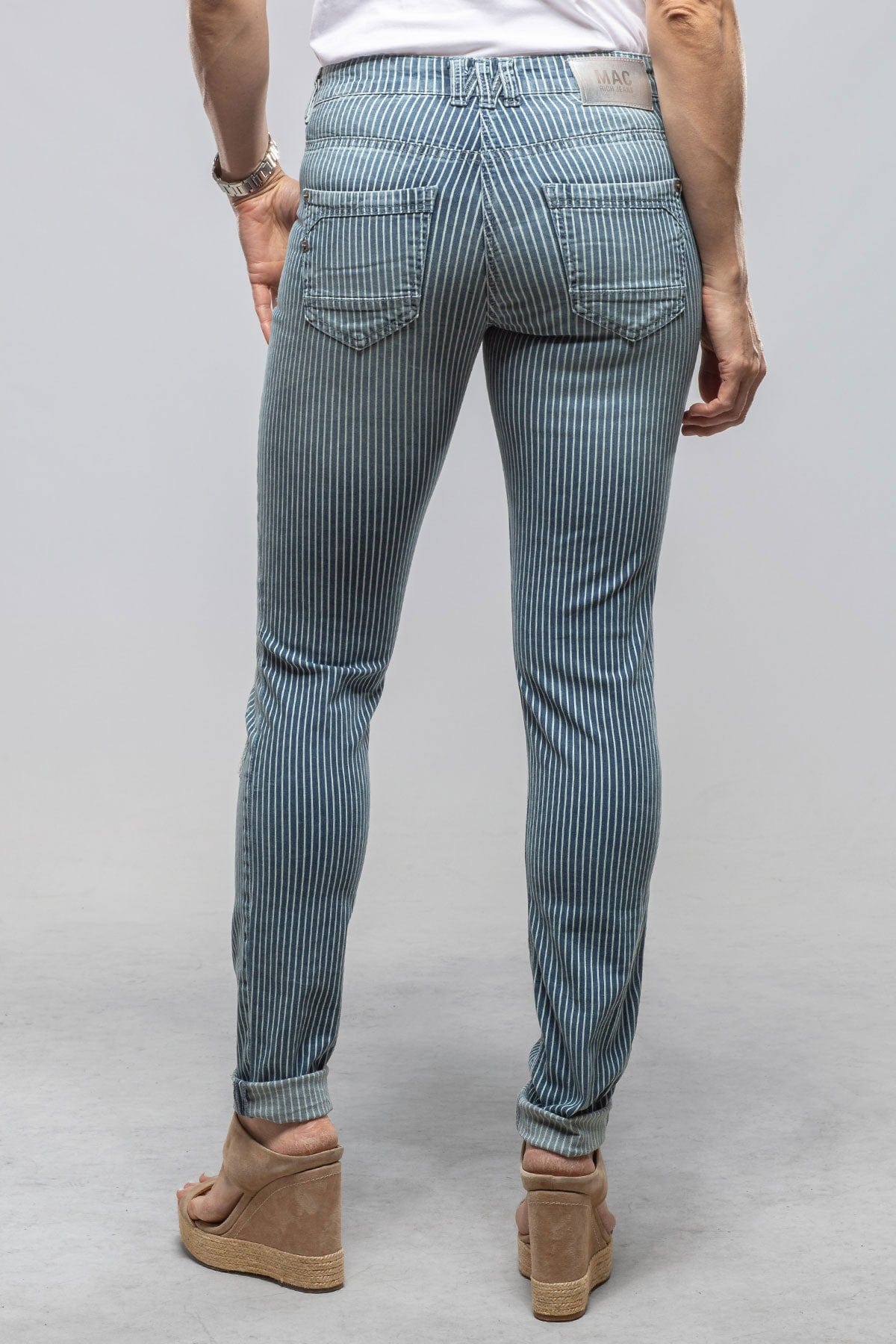 MAC Rich Slim In Blue Stripes Destroyed - AXEL'S