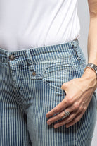 MAC Rich Slim In Blue Stripes Destroyed - AXEL'S