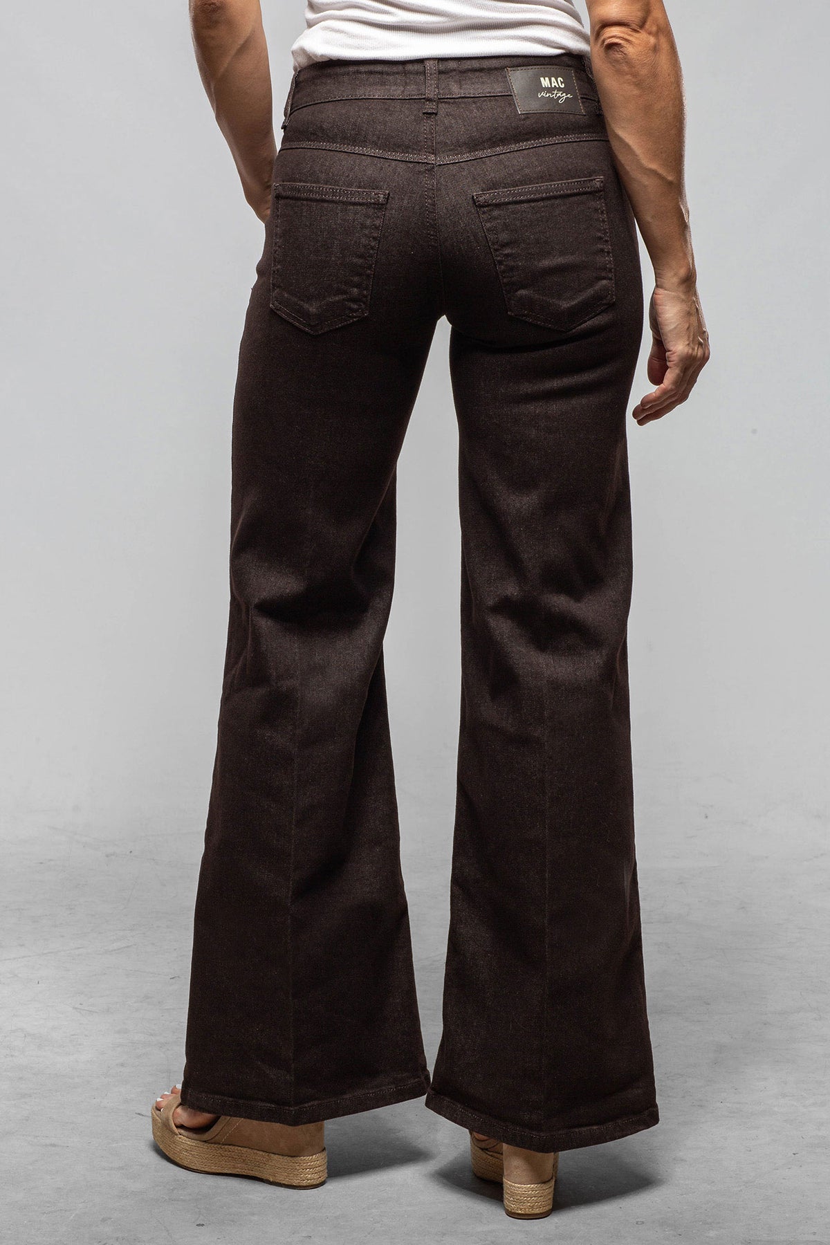 Mac Jeans MAC Wide Flare In Brown Rinsed Ladies - Pants - Jeans