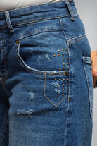 MAC Nevada Saloon Rigid Wide Denim In Distressed Blue - AXEL'S