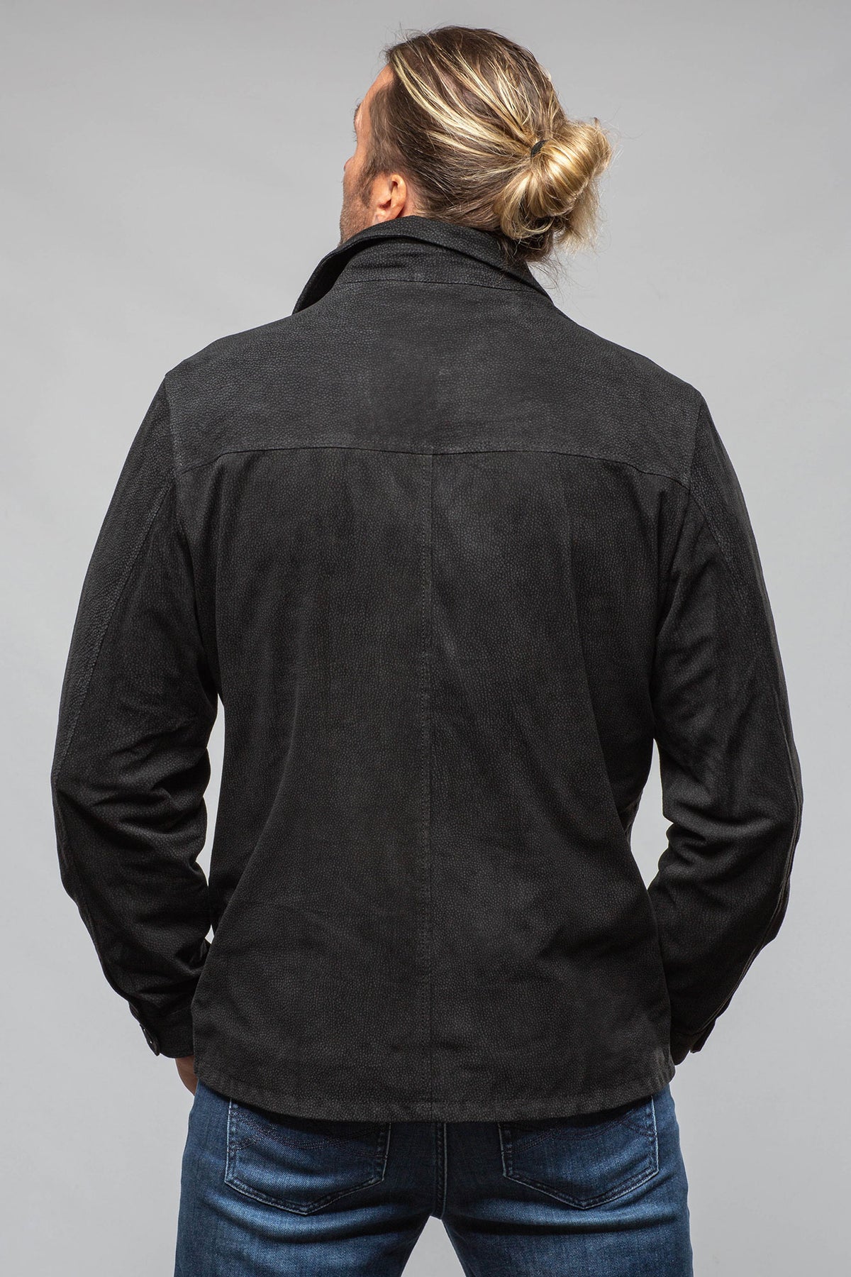 Manto Barker Buffalo Suede Jacket In Black Mens - Outerwear - Leather