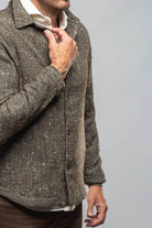 Black Reef Donegal Overshirt In Tweed - AXEL'S