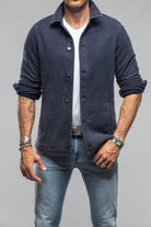 Calderwood Garment Dyed Shirt Jacket In Blue - AXEL'S