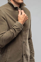 Calderwood Garment Dyed Shirt Jacket In Olive - AXEL'S