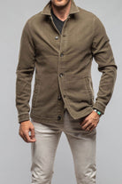 Calderwood Garment Dyed Shirt Jacket In Olive - AXEL'S