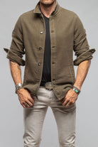 Calderwood Garment Dyed Shirt Jacket In Olive - AXEL'S