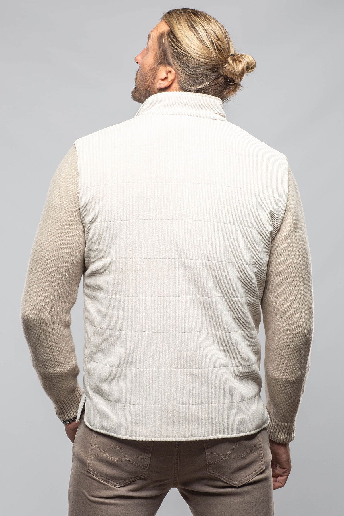 Cayuse Corduroy Jacket With Knit Sleeve In Cream - AXEL'S
