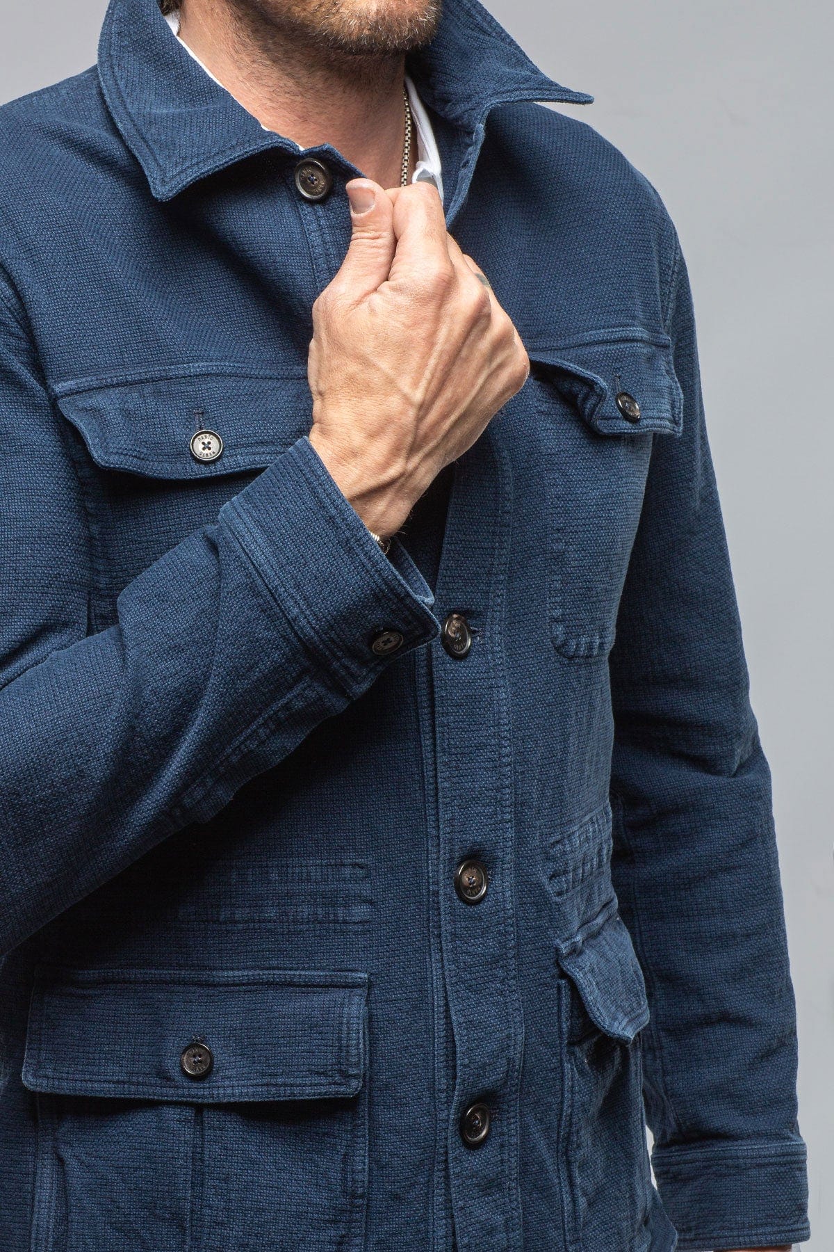 Chinaco Safari Jacket In Navy - AXEL'S