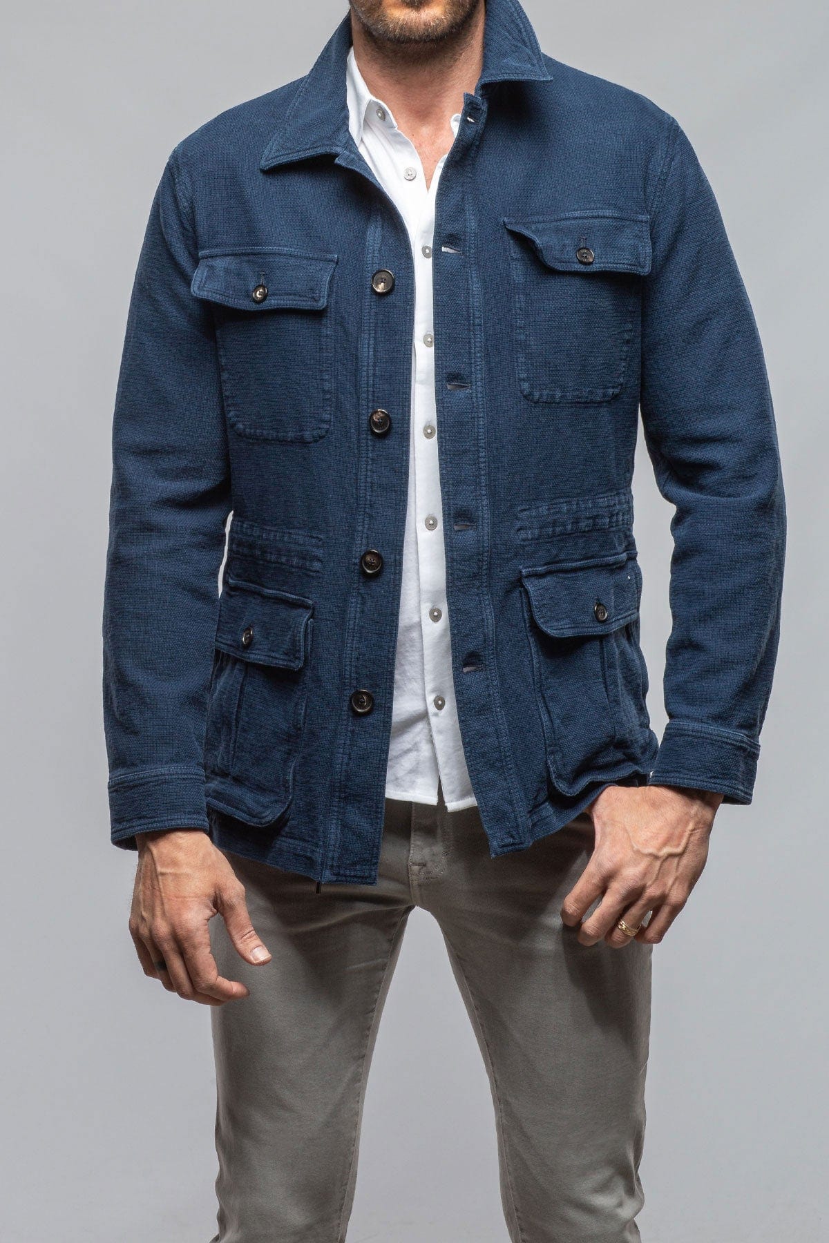 Chinaco Safari Jacket In Navy - AXEL'S
