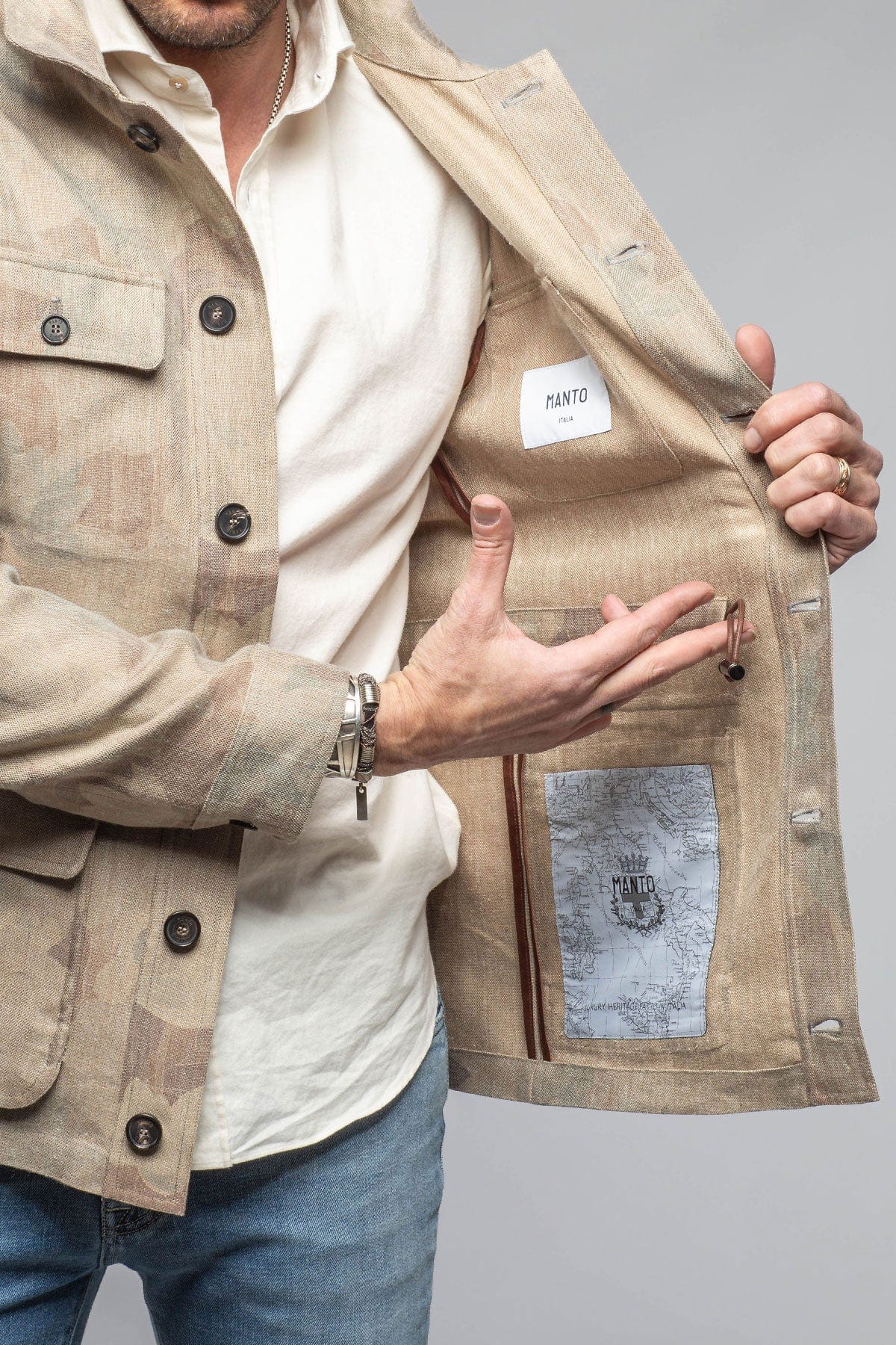 Cuervo Safari Jacket In Printed Canvas - AXEL'S