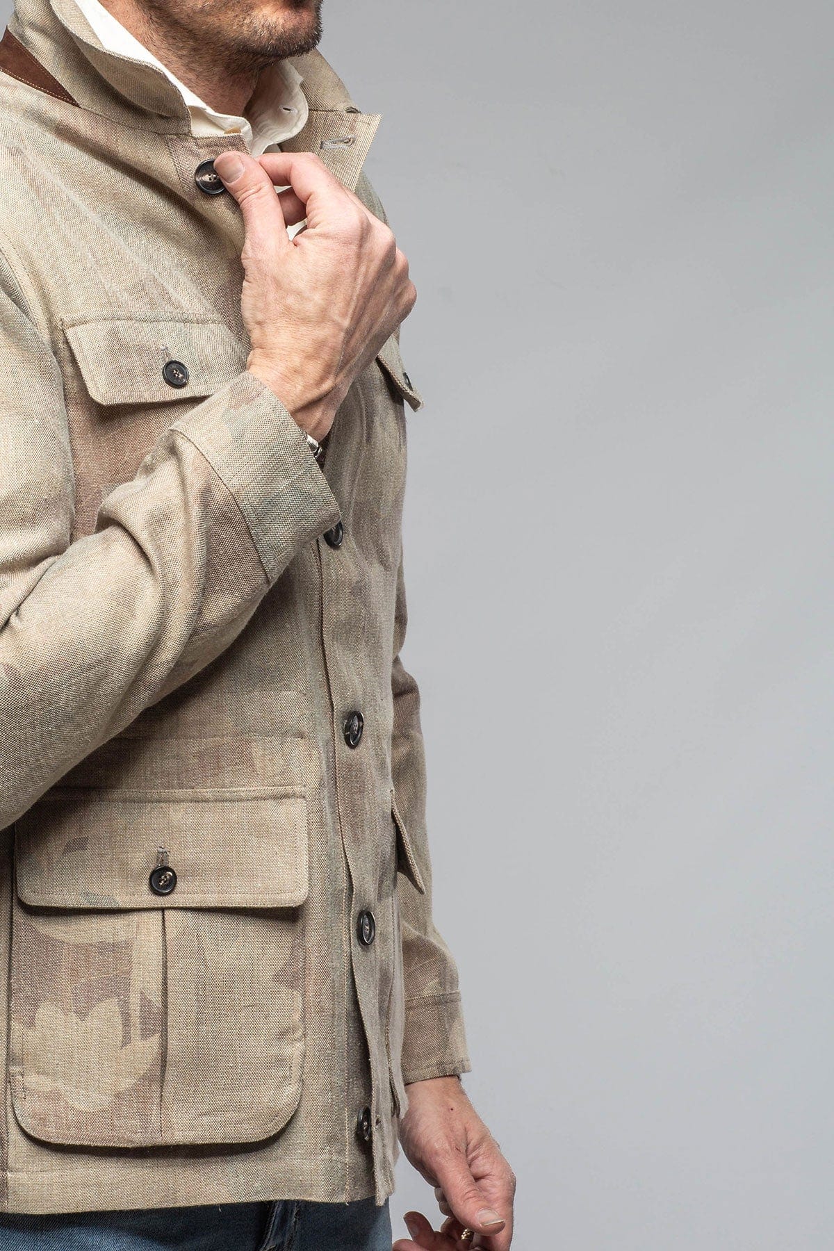 Cuervo Safari Jacket In Printed Canvas - AXEL'S