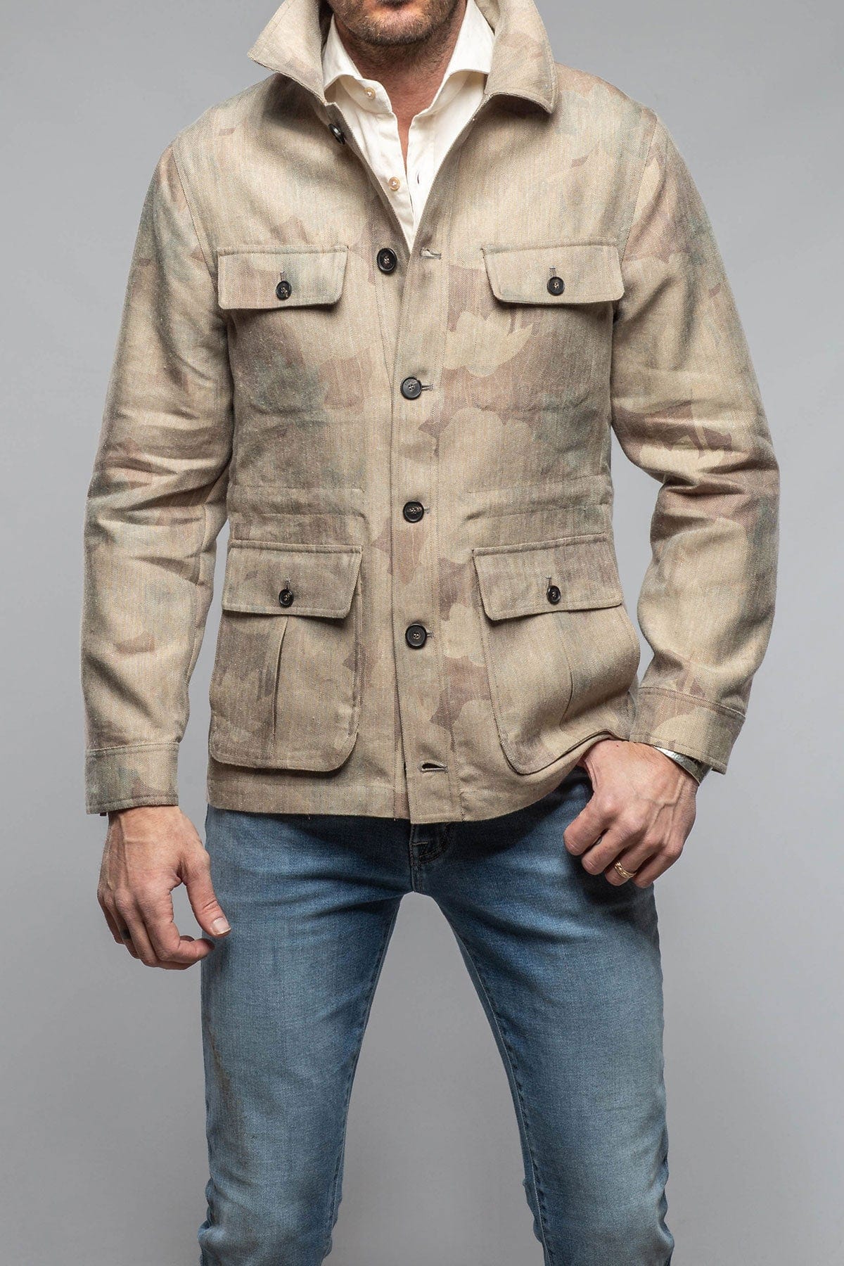 Cuervo Safari Jacket In Printed Canvas - AXEL'S