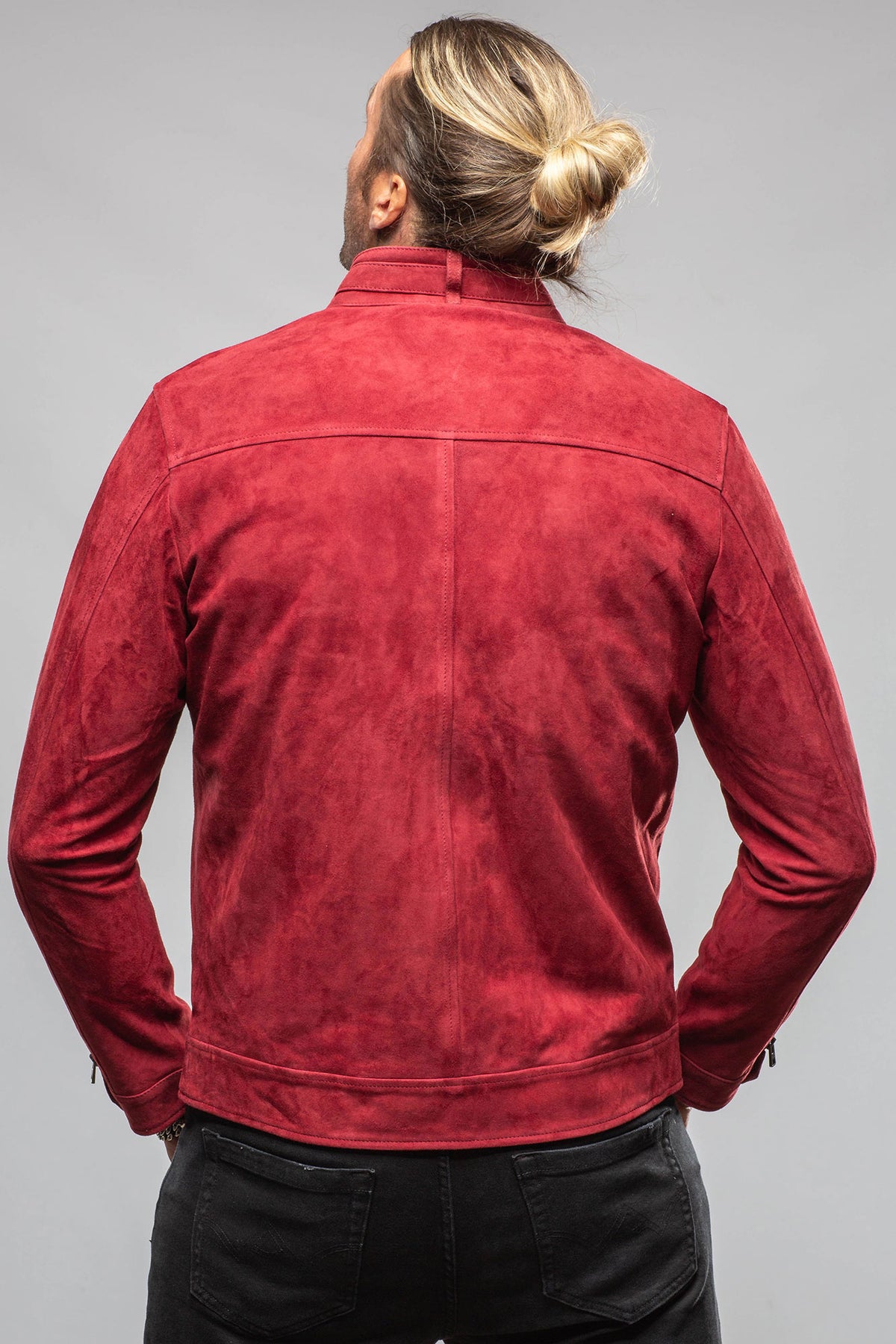 Manto McBride Moto Jacket In Burgundy Mens - Outerwear - Leather