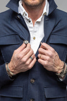 Olmeca Safari Jacket In Navy - AXEL'S
