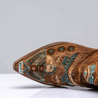 Juana Boot W/ Embroidery In Camel - AXEL'S