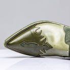 Luz Leather & Suede Boots In Green - AXEL'S