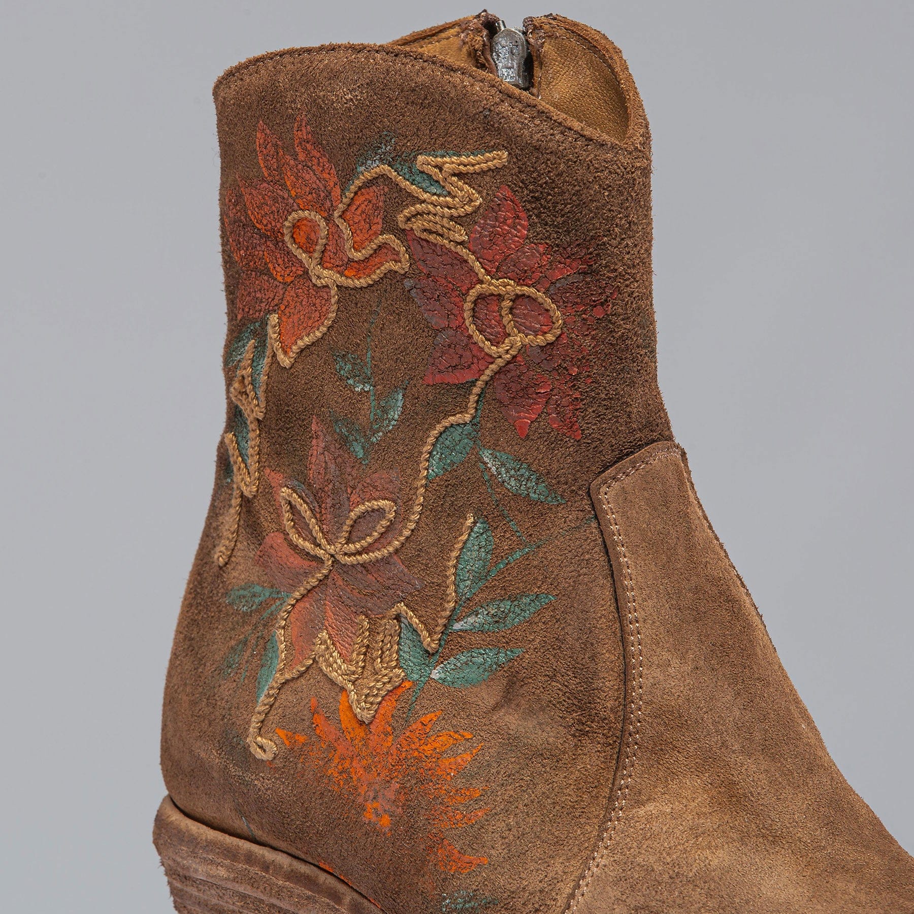Manzanita Hand Painted & Embroidered Boot In Tobacco - AXEL'S