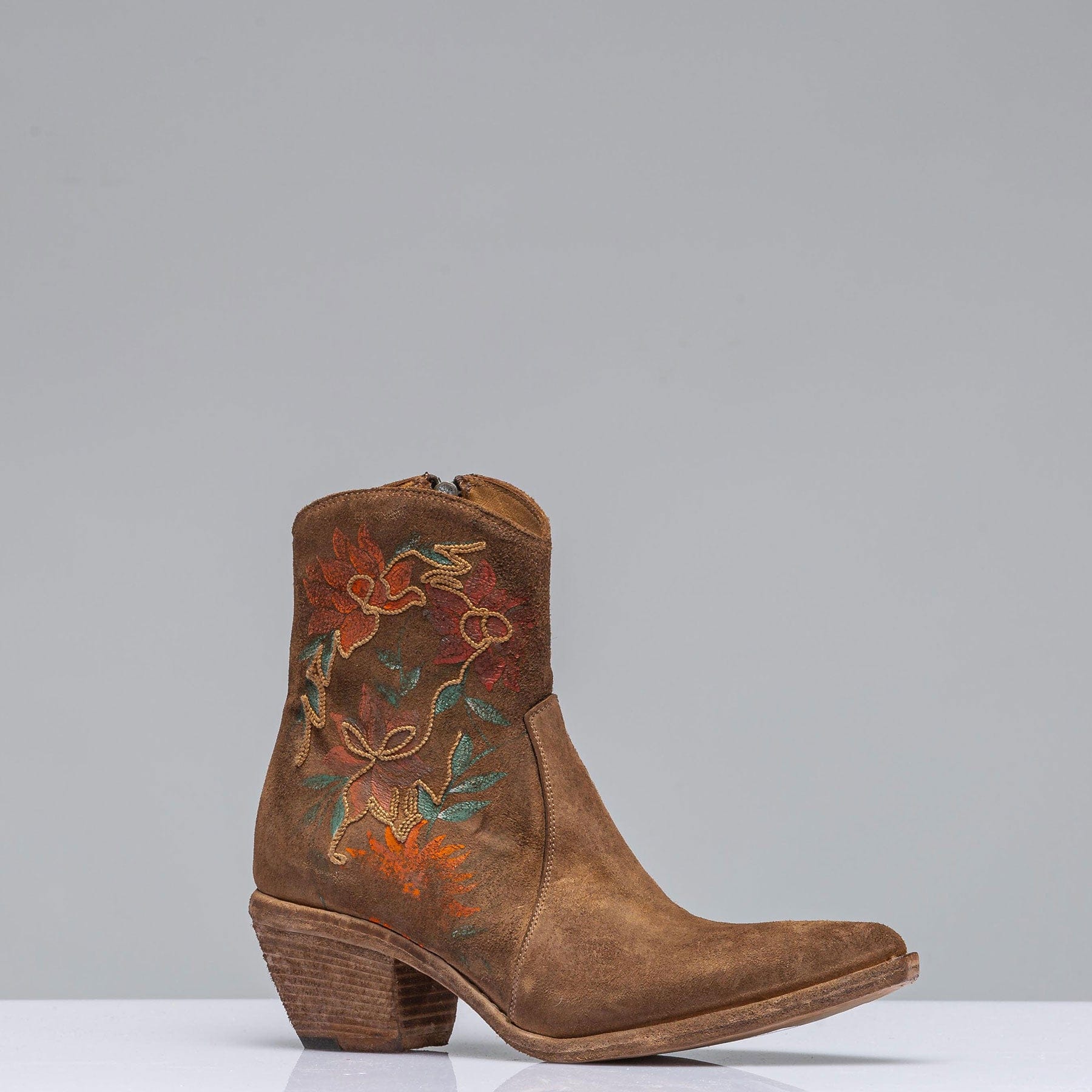Manzanita Hand Painted & Embroidered Boot In Tobacco - AXEL'S