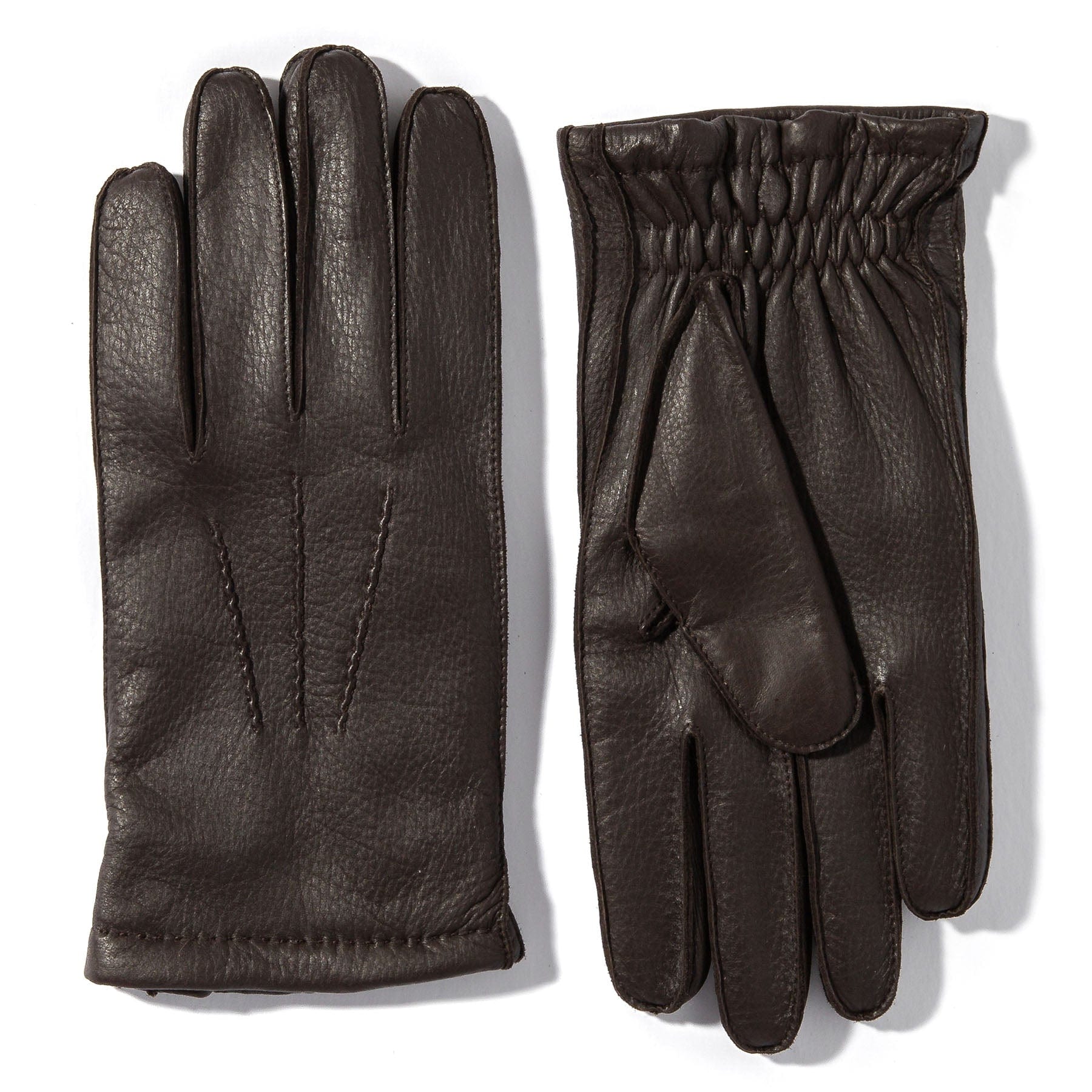 Bozeman Deerskin Gloves In Dk Brown - AXEL'S