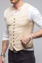 Ellis Tailored Vest In Hazelnut - AXEL'S