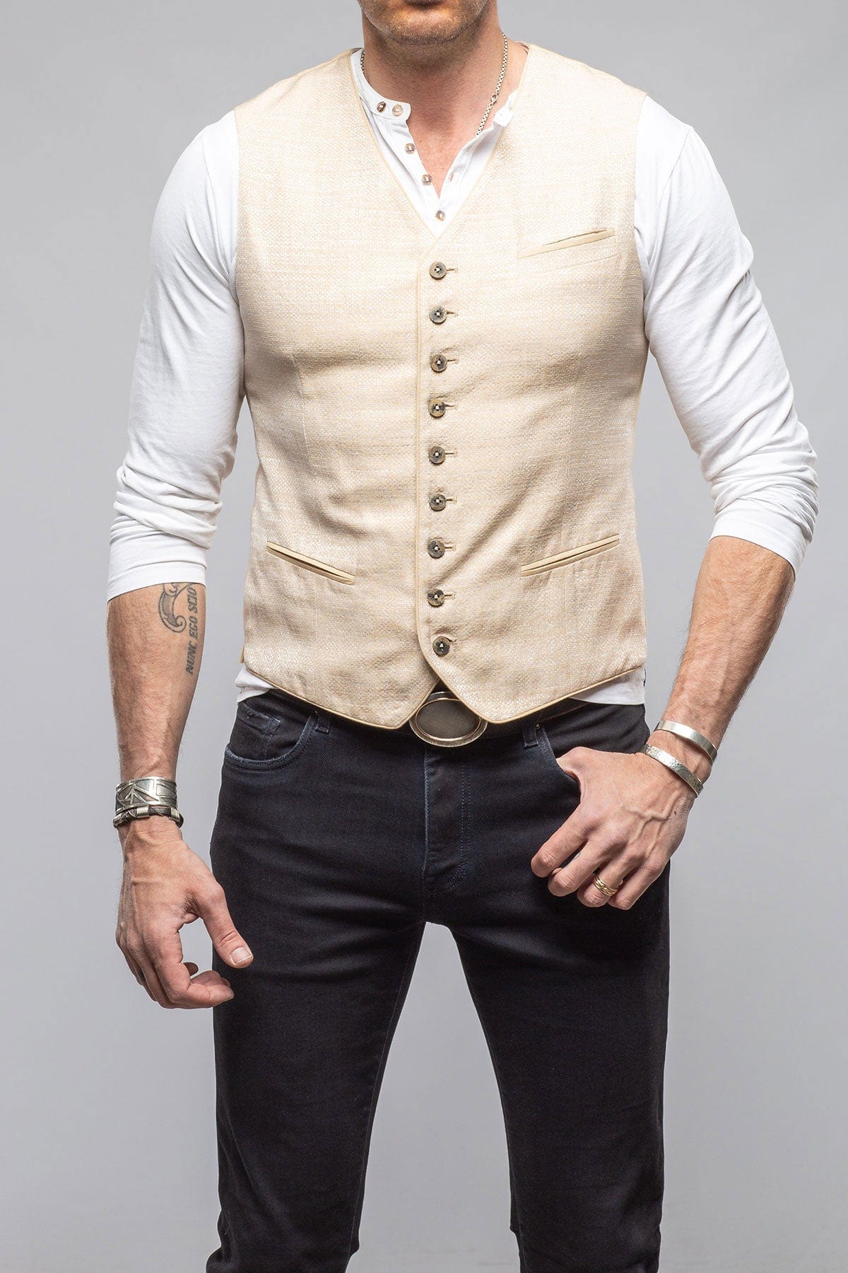 Ellis Tailored Vest In Hazelnut - AXEL'S