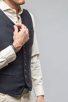 Ellis Tailored Vest In Marine - AXEL'S