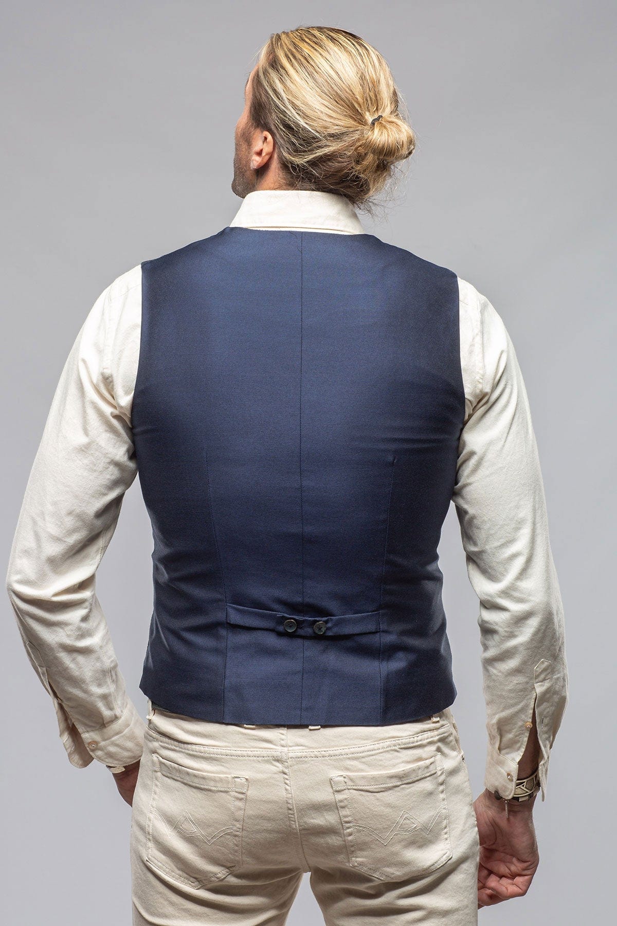 Ellis Tailored Vest In Marine - AXEL'S