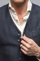 Ellis Tailored Vest In Marine - AXEL'S